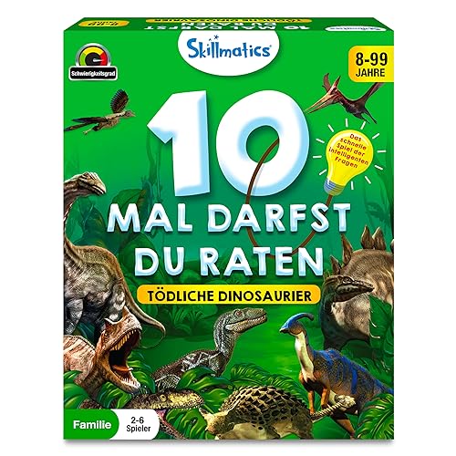 Skillmatics Kartenspiel - 10 Mal darfst du raten Dinos, Geschenke für Kinder ab 8 Jahren, Großer Spaß für unterwegs und Spieleabende mit der Familie von Skillmatics