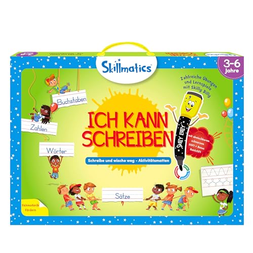 Skillmatics Lernspiel - Ich kann schreiben, Wiederverwendbare Aktivitätsmatten mit 2 Stiften, Geschenke und Vorschullernen für Kinder 3-6 Jahre von Skillmatics