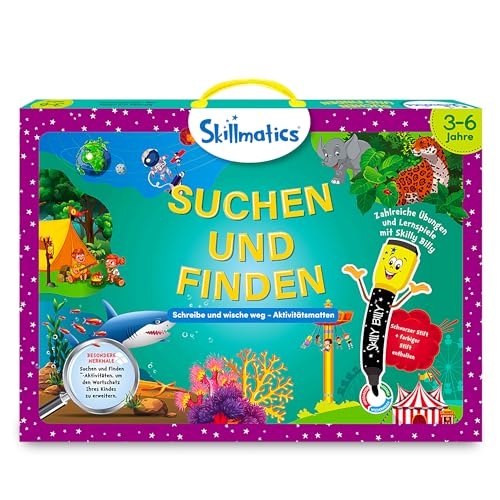 Skillmatics Lernspiel - Suchen und Finden, Geschenke und Vorschullernen für Kinder 3-6 Jahre, Wiederverwendbare Aktivitätsmatten mit 2 Stiften von Skillmatics