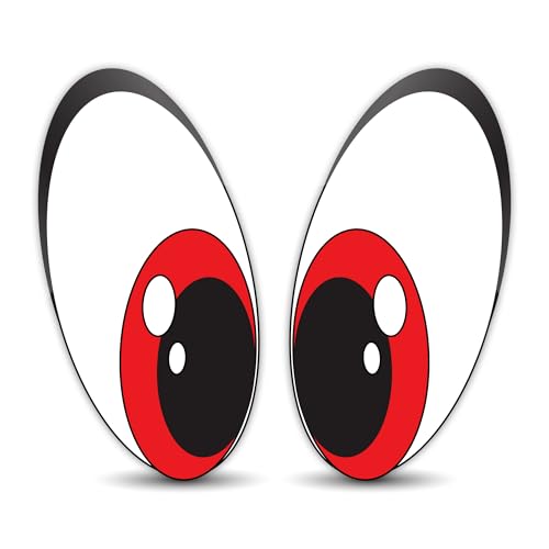 SkinoEu® 2 Stück Vinyl Lustiger Aufkleber Autoaufkleber Funny Stickers Augen Rot Auto Moto Motorrad Fahrrad Skate Helm Fenster Spiegel Tür Tuning B 75 von SkinoEu