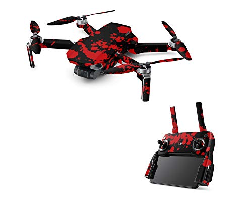 Skins4u Aufkleber Skins für DJI Mavic Mini Skin Designfolie Schutz Folie Decal Design Sticker Set Blood Black von Skins4u