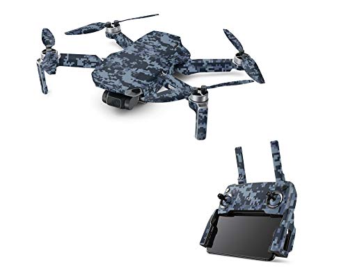 Skins4u Aufkleber Skins für DJI Mavic Mini Skin Designfolie Schutz Folie Decal Design Sticker Set Digital Navy Camo von Skins4u