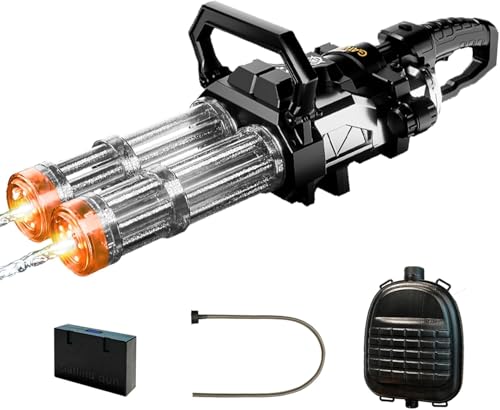 Elektrische Doppelläufige Gatling-Wasserpistole, Lichtemission, wiederaufladbares Akkumodul inklusive, mit großvolumigem Rucksack. Elektrische Doppelläufige Gatling-Wasserpistole, Lichtemission, wiederaufladbares Akkumodul inklusive, mit großvolumigem Rucksack. von Skirfy
