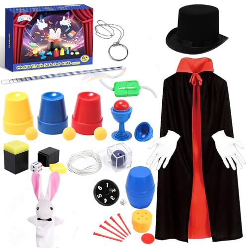 Skirfy Zaubertricks-Zauberset für Kinder im Alter von 6-8 Jahren, Magie-Set mit Zauberkostüm und Zauberstab, für Jungen und Mädchen im Alter von 6, 7, 8, 9, 10, 11, 12 Jahren Skirfy Zaubertricks-Zauberset für Kinder im Alter von 6-8 Jahren, Magie-Set mit Zauberkostüm und Zauberstab, für Jungen und Mädchen im Alter von 6, 7, 8, 9, 10, 11, 12 Jahren von Skirfy