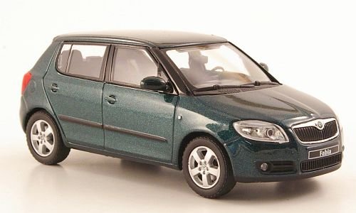 Skoda Fabia II, met.-grün, 2006, Modellauto, Abrex 1:43 von Skoda