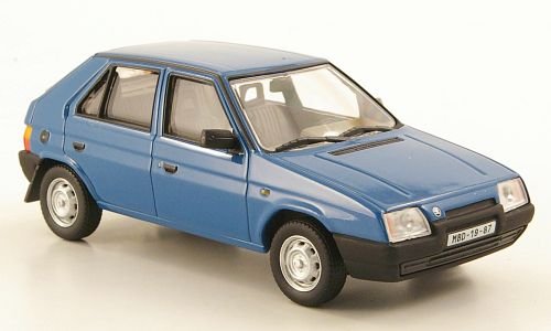Skoda Favorit 136 L, blau, 1987, Modellauto, Fertigmodell, Abrex 1:43 von Skoda