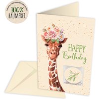 Geburtstagskarte mit Saatgut zum Einpflanzen, Giraffen-Motiv Geburtstagskarte mit Saatgut zum Einpflanzen, Giraffen-Motiv von Skorpion GmbH