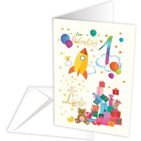 Geburtstagskarte zum 1. Geburtstag, Rakete Geburtstagskarte zum 1. Geburtstag, Rakete von Skorpion GmbH