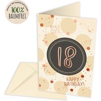 Geburtstagskarte zum 18. Geburtstag aus Zuckerrohrpapier, inkl. Umschlag Geburtstagskarte zum 18. Geburtstag aus Zuckerrohrpapier, inkl. Umschlag von Skorpion GmbH