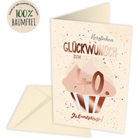 Geburtstagskarte zum 40. Geburtstag aus Zuckerrohrpapier, inkl. Umschlag Geburtstagskarte zum 40. Geburtstag aus Zuckerrohrpapier, inkl. Umschlag von Skorpion GmbH