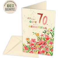 Geburtstagskarte zum 70. Geburtstag aus Zuckerrohrpapier, inkl. Umschlag Geburtstagskarte zum 70. Geburtstag aus Zuckerrohrpapier, inkl. Umschlag von Skorpion GmbH