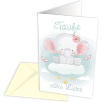 Glückwunschkarte zur Taufe, Elefant Glückwunschkarte zur Taufe, Elefant von Skorpion GmbH