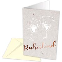 Grußkarte, "Ruhestand" mit Umschlag, rosegoldene Schrift, 1 Stk. Grußkarte, "Ruhestand" mit Umschlag, rosegoldene Schrift, 1 Stk. von Skorpion
