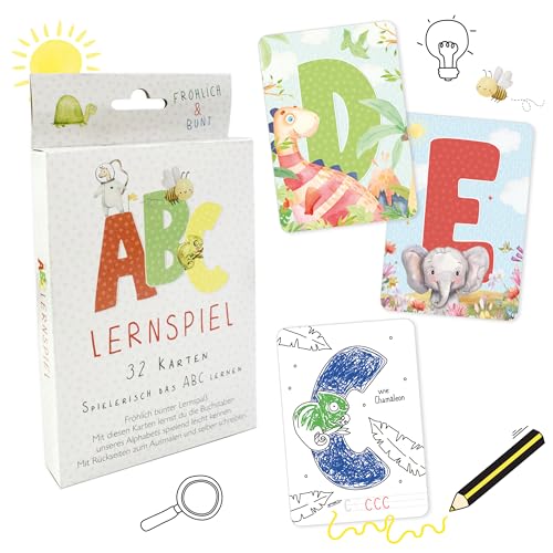 Skorpion Papeterie – ABC Lernkarten für Kinder • 32-teiliges Kartenset mit bunten Motiven aus Tierwelt, Alltag & Fantasie • Alphabet Lernen & ausmalen Skorpion Papeterie – ABC Lernkarten für Kinder • 32-teiliges Kartenset mit bunten Motiven aus Tierwelt, Alltag & Fantasie • Alphabet Lernen & ausmalen von Skorpion