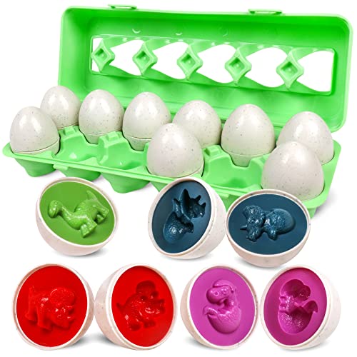 Matching Eggs-Dinosaur,Farbe & Form Erkennung Sorter Skills Spielzeug für Kleinkinder,Passende Eier Set Osterei,Montessori Spielzeug ab 1 Jahr Matching Eggs-Dinosaur,Farbe & Form Erkennung Sorter Skills Spielzeug für Kleinkinder,Passende Eier Set Osterei,Montessori Spielzeug ab 1 Jahr von Skrtuan