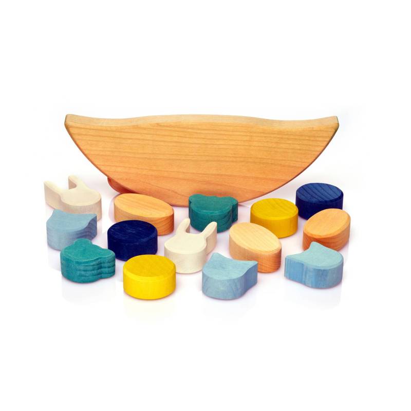 Skule Balancierspiel aus Holz  - Blau von Skule