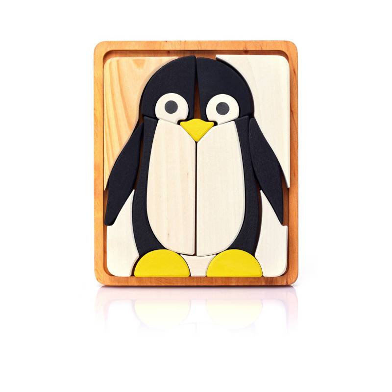 Skule Holzpuzzle Pinguin - Beige von Skule