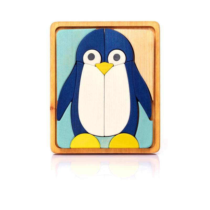 Skule Holzpuzzle Pinguin - Blau von Skule