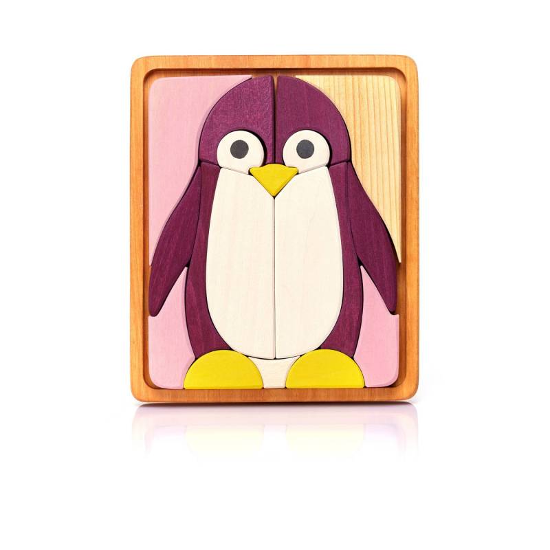Skule Holzpuzzle Pinguin - Pink von Skule