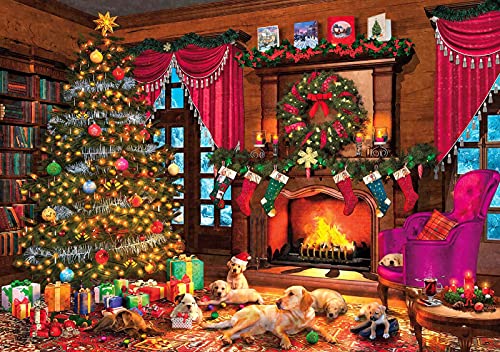 Puzzle 1000 Teile Erwachsene, Wooden Puzzle Weihnachten mit Buchstaben auf Rückseite für Wohnkultur Wandkunst, Weihnachtspuzzle 75X50 cm Einfache Klassische Jigsaw Puzzles (Weihnachten) von Skupro
