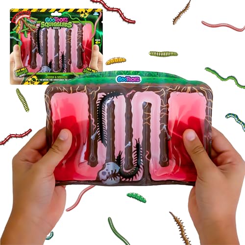 GooToobz Squigglers – Quetschbare sensorische Röhrchen gefüllt mit buntem Goo, Glitzer und Perlen, ungiftig, keine Unordnung, quetschbare Zappeln, Stress- und Angstlinderung, dreifache sensorische GooToobz Squigglers – Quetschbare sensorische Röhrchen gefüllt mit buntem Goo, Glitzer und Perlen, ungiftig, keine Unordnung, quetschbare Zappeln, Stress- und Angstlinderung, dreifache sensorische von Sky Castle
