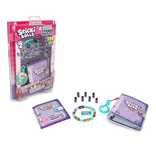 Sky Castle Sticki Rolls Sticki Book Serie 2, tragbares & teilbares Aufkleberarmband, 120 Mini-Aufkleber, Armband und Sticki-Buch, Stile von Sky Castle