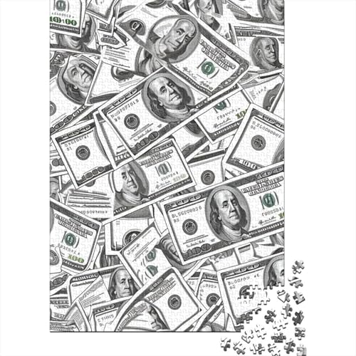 100 Dollar-Scheine Puzzles 1000 Teile Schwer Puzzle Spielzeug Lernspiel Impossible Herausforderungsspielzeug Für Erwachsene Und Kinder Ab 14 Jahren 1000pcs (75x50cm) von SkyClouf