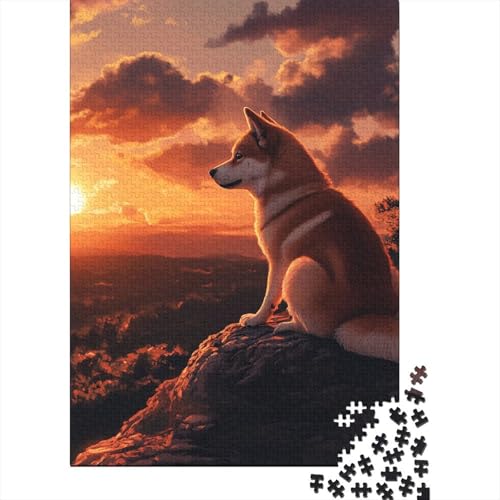 Akita-Hund Puzzle 1000 Teile Schwer Puzzle Spielzeug Lernspiel Impossible Herausforderung Spielzeug Für Erwachsene Und Kinder in Bewährter 1000pcs (75x50cm) von SkyClouf