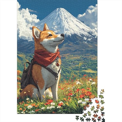 Akita-Hund Puzzle 1000-teilige Schwer Puzzle Spielzeug Lernspiel Impossible Herausforderungsspielzeug Für Erwachsene Und Kinder Ab 12 Jahren 1000pcs (75x50cm) von SkyClouf