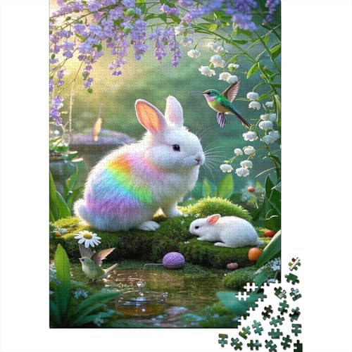 Angorakaninchen Puzzles 1000 Stücke Unmögliches Puzzle Schwierig Abzuschließen Bildungsspiele Angorakaninchen Puzzle Für Familien Primitives Holzpuzzle Geschenk Für Erwachsene 1000pcs (75x50cm) von SkyClouf