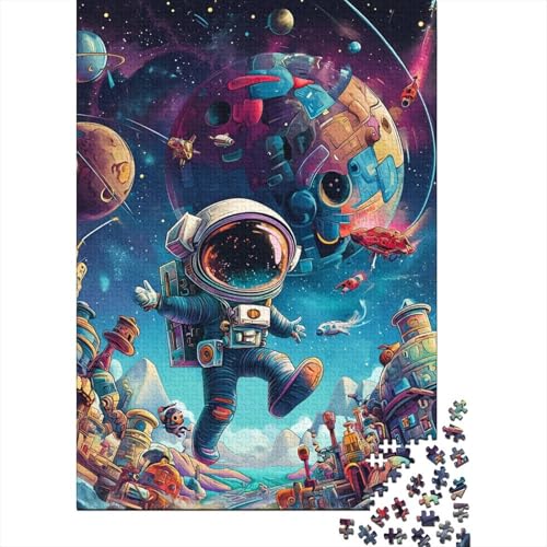 Astronaut Puzzle 1000-teilige Schwer Puzzle Spielzeug Pädagogisches Spiel Impossible Herausforderung Spielzeug Für Erwachsene Und Kinder Ab 12 Jahren 1000pcs (75x50cm) von SkyClouf