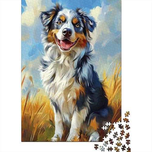 Australian Shepherd Puzzles 1000 Teile Schwer Puzzle Spielzeug Pädagogisches Spiel Impossible Herausforderung Spielzeug Für Erwachsene Und Kinder Ab 14 Jahren 1000pcs (75x50cm) von SkyClouf