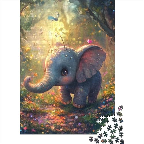 Babyelefant Puzzle 1000-teilige Schwer Puzzle Spielzeug Lernspiel Impossible Herausforderungsspielzeug Für Erwachsene Kinder 1000pcs (75x50cm) von SkyClouf