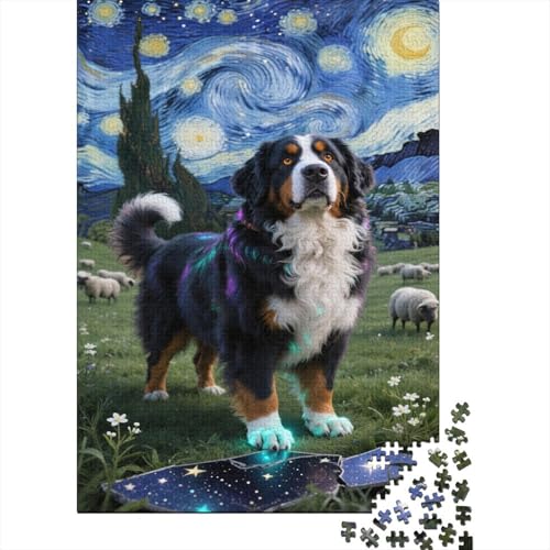 Berner Sennenhund Puzzles 1000 Stücke Unmögliches Puzzle Schwierig Abzuschließen Bildungsspiele Berner Sennenhund Puzzle Für Familien Primitives Holzpuzzle Schönes Geschenk 1000pcs (75x50cm) von SkyClouf