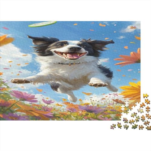 Border Collie 1000 Teile, Impossible Puzzle,Geschicklichkeitsspiel Für Die Ganze Familie, Erwachsenenpuzzle Ab 14 Jahren Puzzel 1000pcs (75x50cm) von SkyClouf