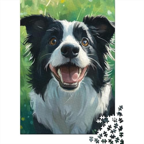 Border Collie Puzzle 1000 Teile Schwer Puzzle Spielzeug Lernspiel Impossible Herausforderungsspielzeug Für Erwachsene Und Kinder Ab 12 Jahren 1000pcs (75x50cm) von SkyClouf