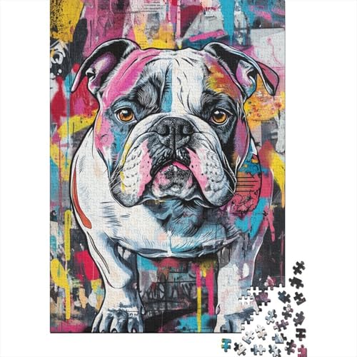 BullHund Puzzle 1000-teilige Schwer Puzzle Spielzeug Lernspiel Impossible Herausforderungsspielzeug Für Erwachsene Kinder 1000pcs (75x50cm) von SkyClouf