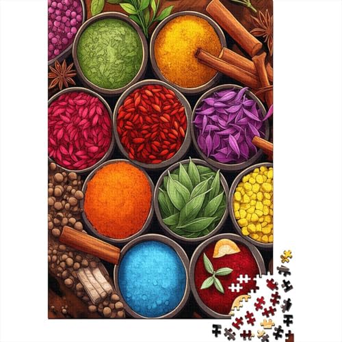Bunte Gewürze Puzzles 1000 Stücke Unmögliches Puzzle Schwierig Abzuschließen Bildungsspiele Bunte Gewürze Home Dekoration Puzzle Primitives Holzpuzzle Geschenk Für Kinder 1000pcs (75x50cm) von SkyClouf