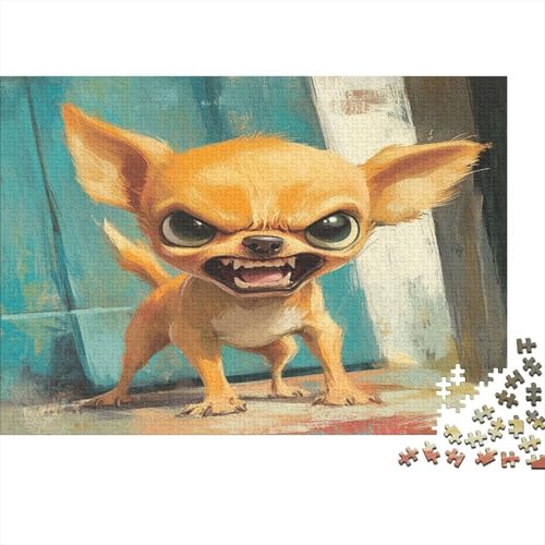 Chihuahua 1000 Stück Puzzles Für Erwachsene Teenager Stress Abbauen Familien-Puzzlespiel 1000-teiliges Puzzle Kinder Lernspiel Spielzeug Geschenk Puzzel 1000pcs (75x50cm) von SkyClouf