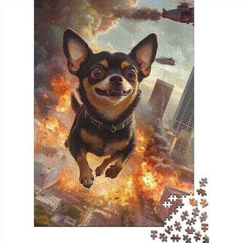 Chihuahua Puzzle 1000-teilige Schwer Puzzle Spielzeug Lernspiel Impossible Herausforderungsspielzeug Für Erwachsene Und Kinder Ab 14 Jahren 1000pcs (75x50cm) von SkyClouf