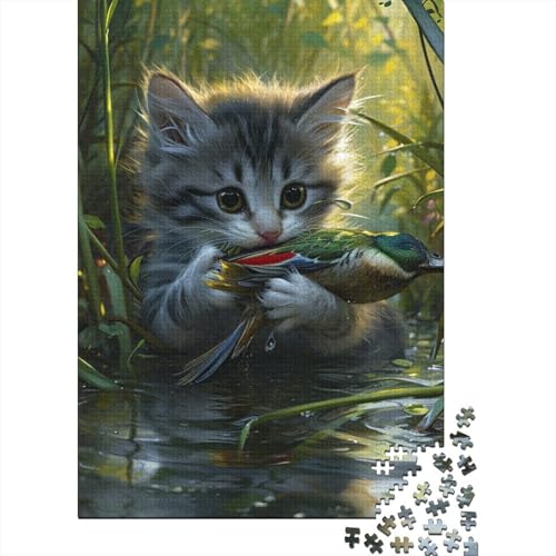 Cute Katze Puzzle 1000 Teile Schwer Puzzle Spielzeug Lernspiel Impossible Herausforderungsspielzeug Für Erwachsene Und Kinder Ab 12 Jahren 1000pcs (75x50cm) von SkyClouf