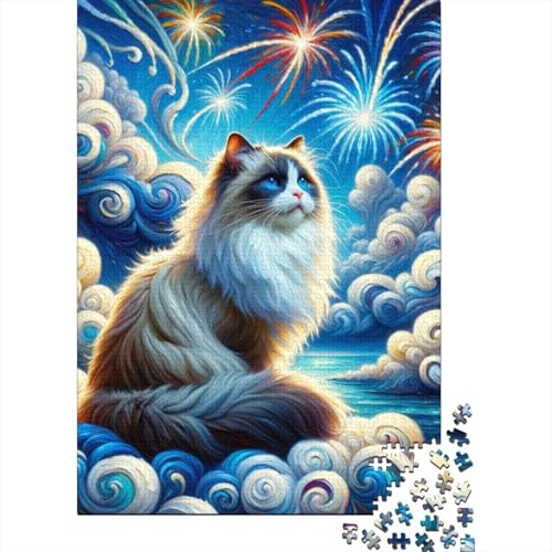 Cute Katze Puzzles 1000 Teile Schwer Puzzle Spielzeug Lernspiel Impossible Herausforderung Spielzeug Für Erwachsene Und Kinder Ab 12 Jahren 1000pcs (75x50cm) von SkyClouf