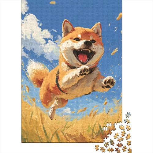Cute Shiba Inu Puzzles 1000 Teile Schwer Puzzle Spielzeug Pädagogisches Spiel Impossible Herausforderung Spielzeug Für Erwachsene Kinder 1000pcs (75x50cm) von SkyClouf