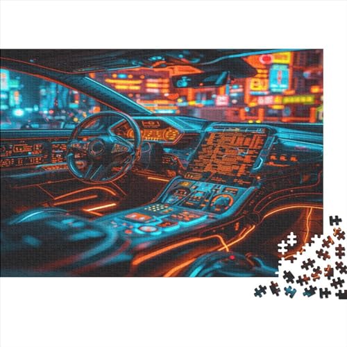 Cyber Car Puzzle 1000 Teile,für Erwachsene, Impossible Puzzle,farbenfrohes Legespiel,Geschicklichkeitsspiel Für Die Ganze Familie,Erwachsenenpuzzle Puzzel 1000pcs (75x50cm) von SkyClouf