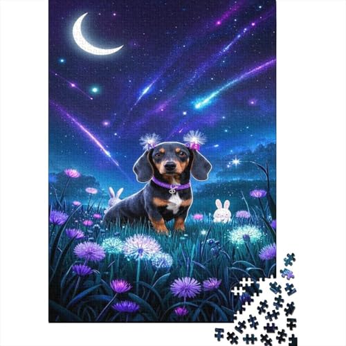 Dackel Puzzles 1000 Stücke Unmögliches Puzzle Schwierig Abzuschließen Bildungsspiele Dackel Puzzle Für Familien Primitives Holzpuzzle Schönes Geschenk 1000pcs (75x50cm) von SkyClouf