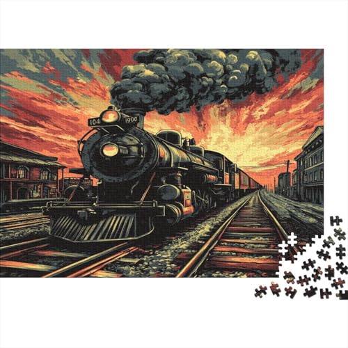 Dampfzug Puzzlespiel 1000 Teile Jigsaw Puzzle 1000 Puzzle FüR Erwachsene Kinder Senioren Erwachsenen Puzzlespiel Puzzel 1000pcs (75x50cm) von SkyClouf