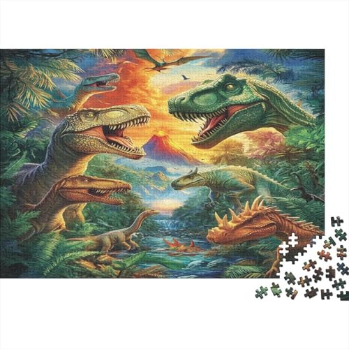 Dinosaurier 1000 Stück Puzzles Für Erwachsene Teenager Stress Abbauen Familien-Puzzlespiel 1000-teiliges Puzzle Kinder Lernspiel Spielzeug Geschenk Puzzel 1000pcs (75x50cm) von SkyClouf