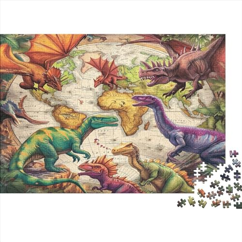 Dinosaurs 1000 Teile Puzzle Für Erwachsene Impossible Puzzle Dinosaurs Geschicklichkeits Spiel Home Dekoration Puzzle Geschenk Spielzeug Moderne Wohnkultur 1000pcs (75x50cm) von SkyClouf