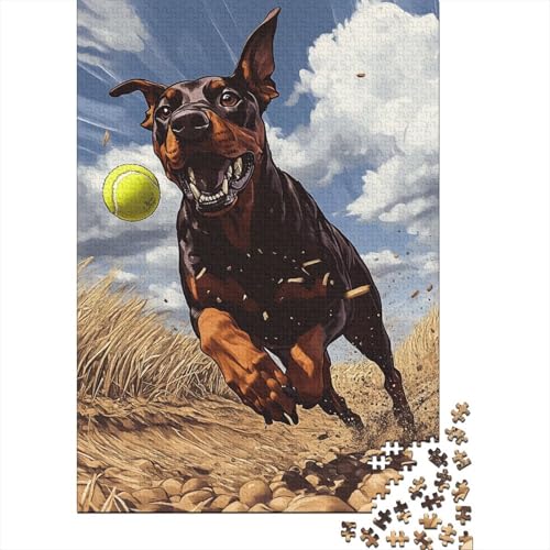 Dobermannn Puzzle 1000-teilige Schwer Puzzle Spielzeug Lernspiel Impossible Herausforderungsspielzeug Für Erwachsene Und Kinder Ab 14 Jahren 1000pcs (75x50cm) von SkyClouf