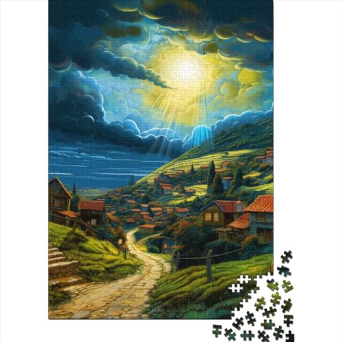 Dörfer Puzzle 1000-teilige Schwer Puzzle Spielzeug Lernspiel Impossible Herausforderung Spielzeug Für Erwachsene Und Kinder in Bewährter 1000pcs (75x50cm) von SkyClouf